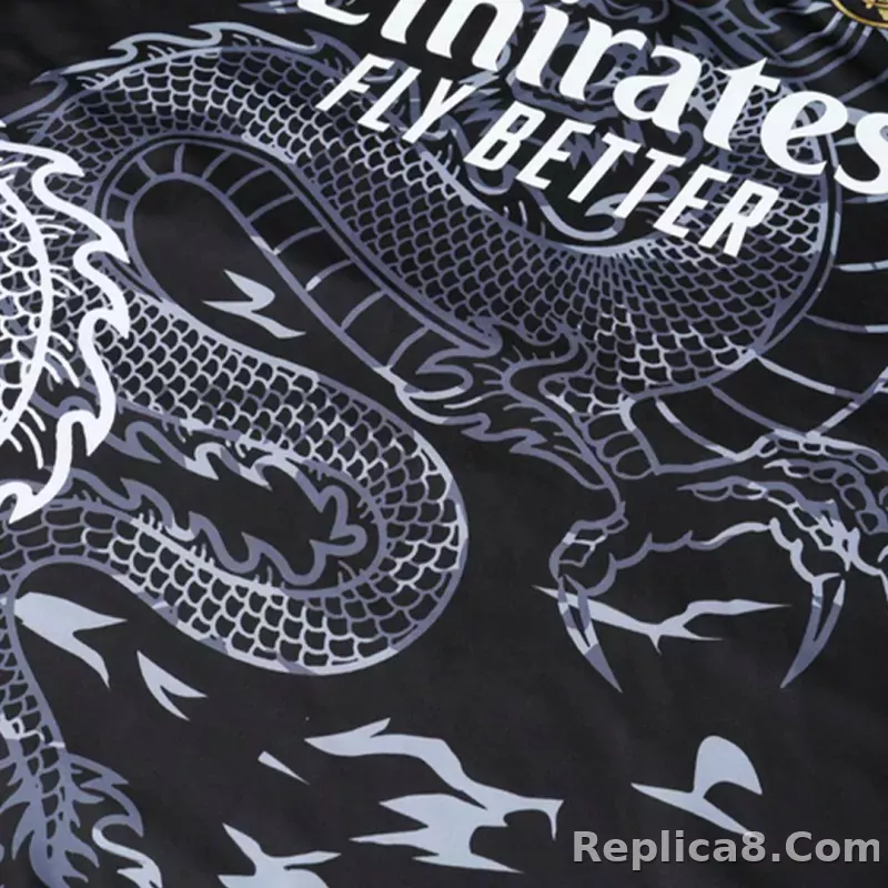 Kids Real Madrid Zipper Sweatshirt Kit(Top+Pants) Black 2023/24 - detail