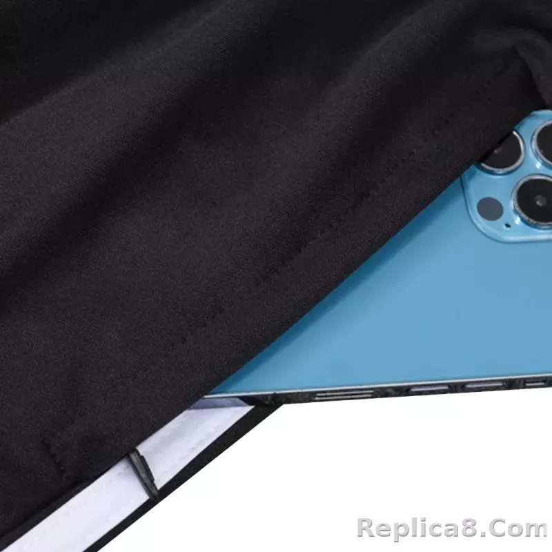 Kids Real Madrid Zipper Sweatshirt Kit(Top+Pants) Black 2023/24 - detail