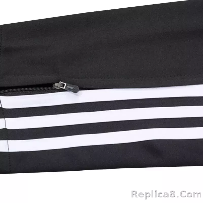 Kids Real Madrid Zipper Sweatshirt Kit(Top+Pants) Black 2023/24 - detail