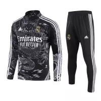 Kids Real Madrid Zipper Sweatshirt Kit(Top+Pants) Black 2023/24 - view 13