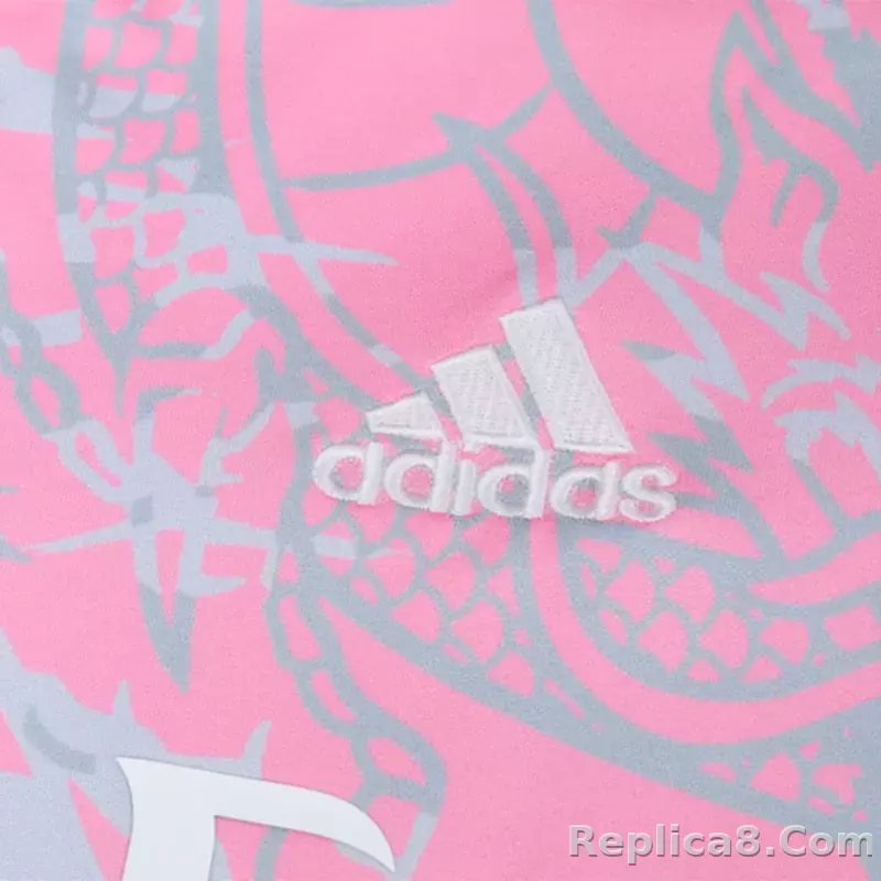 Kids Real Madrid Zipper Sweatshirt Kit(Top+Pants) Pink 2023/24 - detail