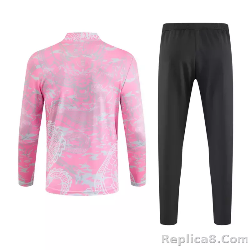 Kids Real Madrid Zipper Sweatshirt Kit(Top+Pants) Pink 2023/24 - detail