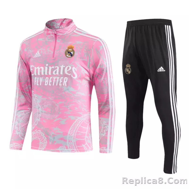 Real Madrid Zipper Sweatshirt Kit(Top+Pants) Pink 2023/24 - detail