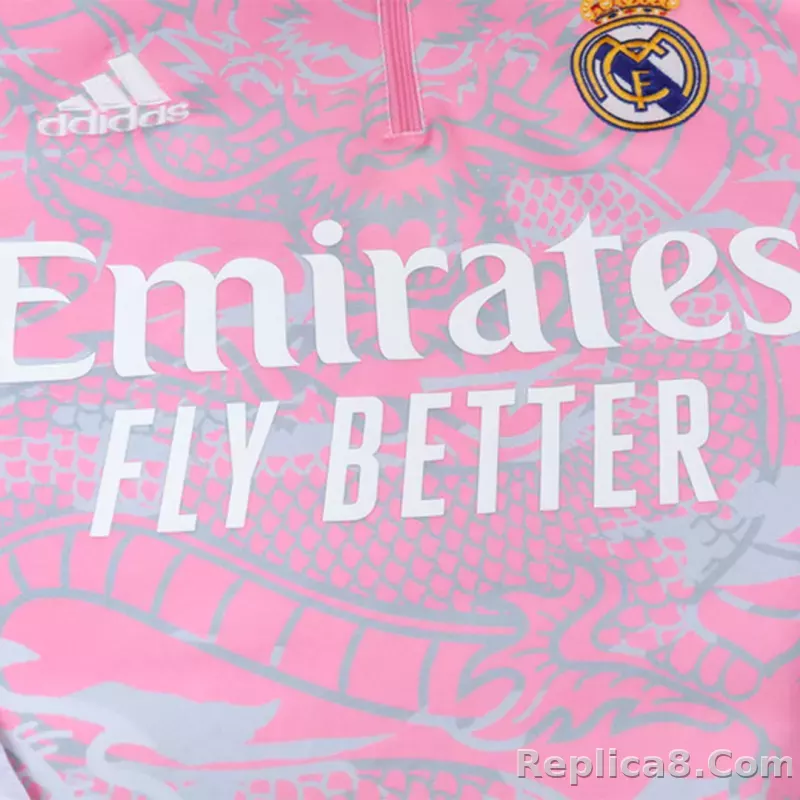 Real Madrid Zipper Sweatshirt Kit(Top+Pants) Pink 2023/24 - detail