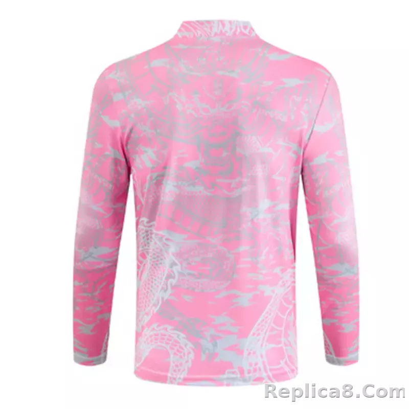 Real Madrid Zipper Sweatshirt Kit(Top+Pants) Pink 2023/24 - detail