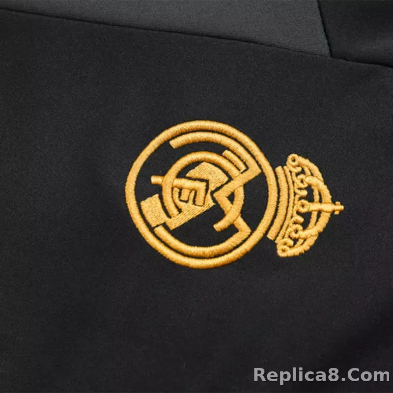 Real Madrid Zipper Sweatshirt Kit(Top+Pants) Black 2023/24 - detail