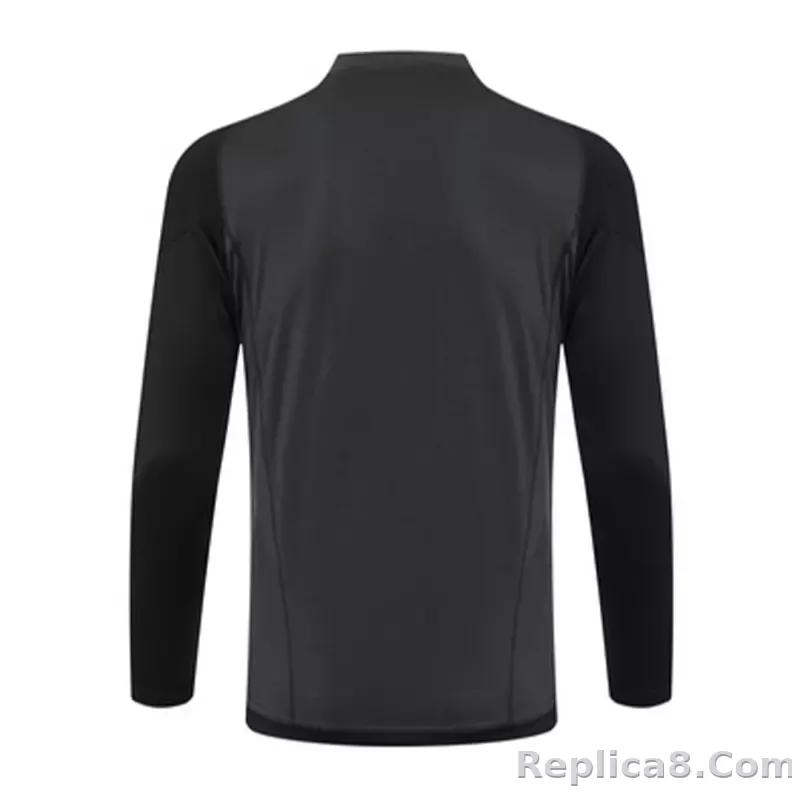 Real Madrid Zipper Sweatshirt Kit(Top+Pants) Black 2023/24 - detail