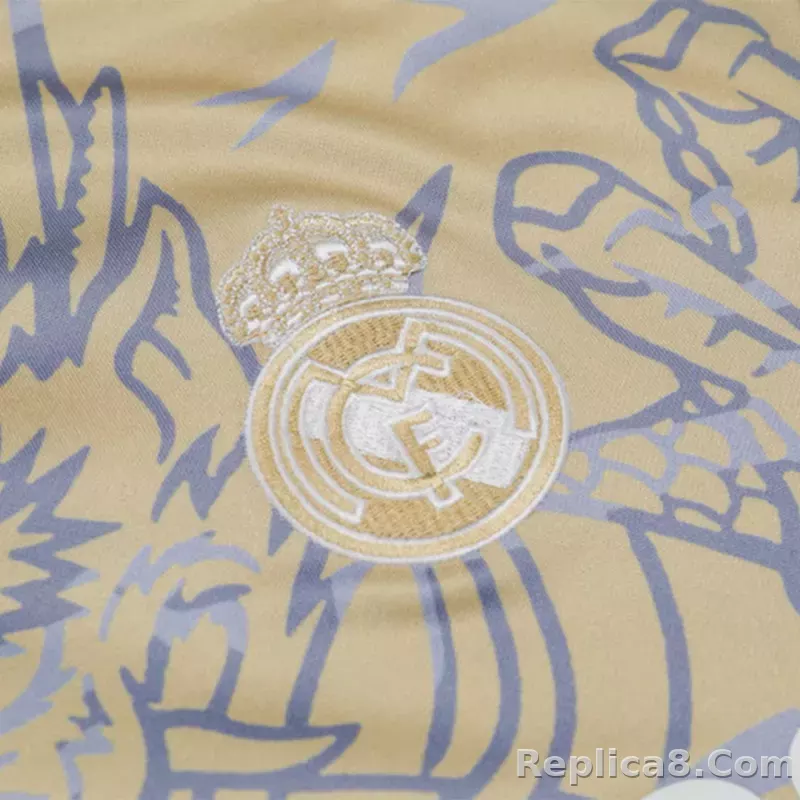 Real Madrid Zipper Sweatshirt Kit(Top+Pants) Yellow 2023/24 - detail