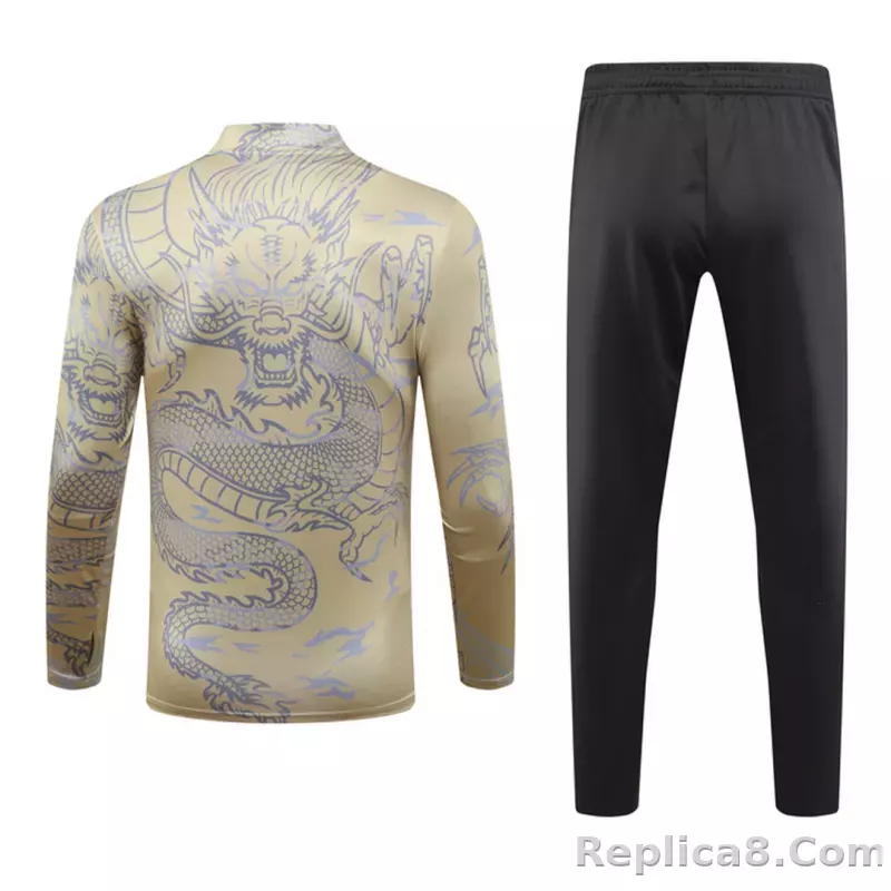 Real Madrid Zipper Sweatshirt Kit(Top+Pants) Yellow 2023/24 - detail