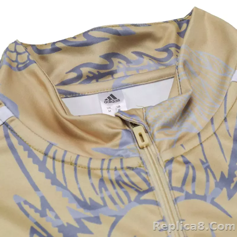 Real Madrid Zipper Sweatshirt Kit(Top+Pants) Yellow 2023/24 - detail