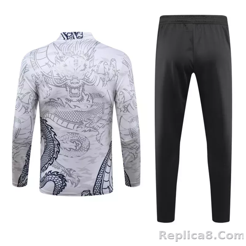 Real Madrid Zipper Sweatshirt Kit(Top+Pants) White 2023/24 - detail