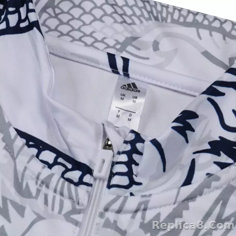 Real Madrid Zipper Sweatshirt Kit(Top+Pants) White 2023/24 - detail