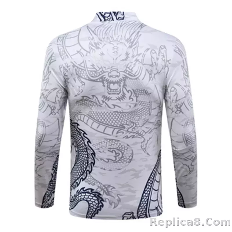 Real Madrid Zipper Sweatshirt Kit(Top+Pants) White 2023/24 - detail