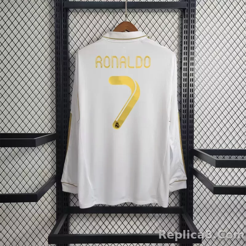 2011/12 Real Madrid Home Retro Jersey Long Sleeve - detail