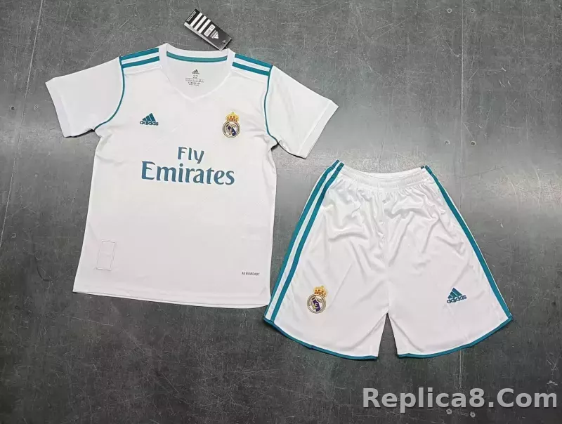 2017/18 Real Madrid Home Kids Kit Retro Jersey+Shorts