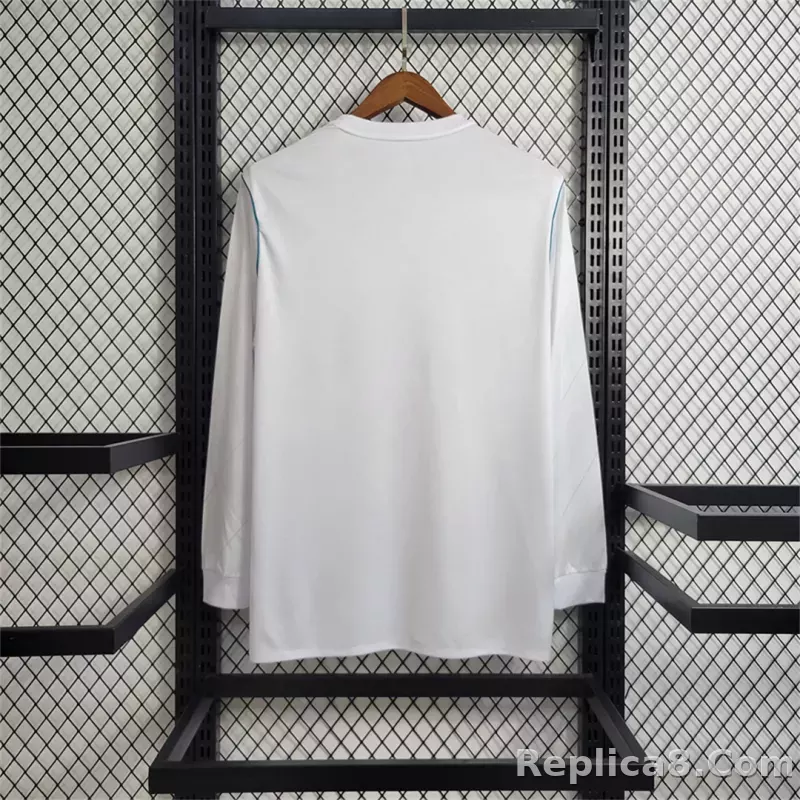 17-18 Real Madrid Home Retro Jersey Long Sleeve - detail