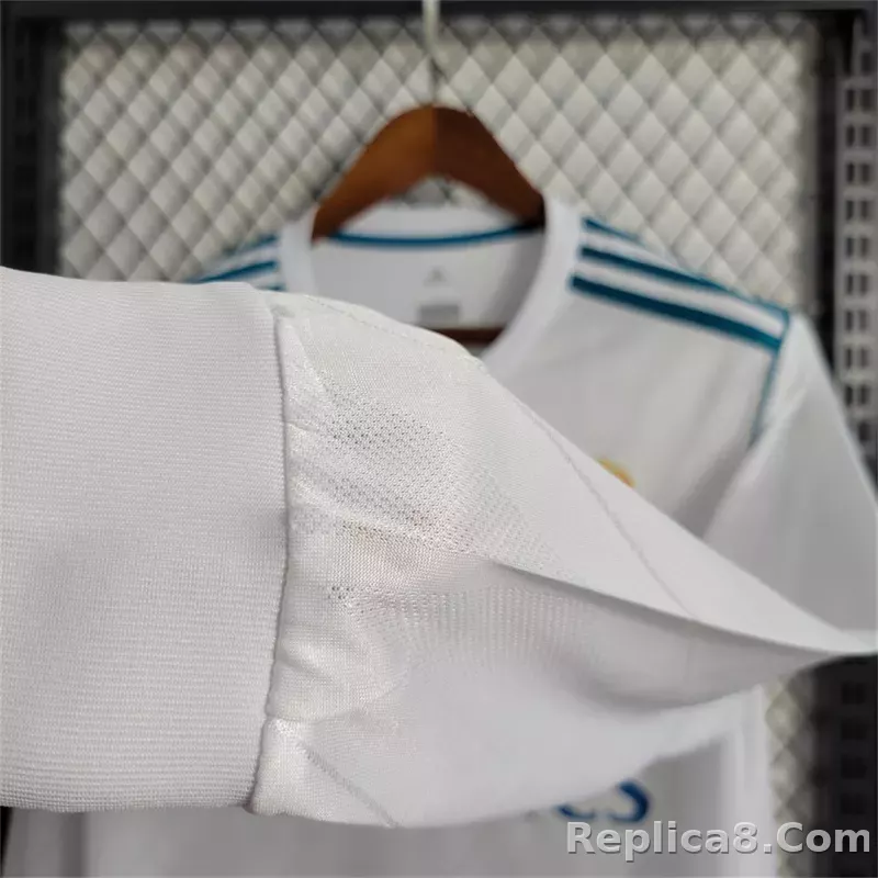 17-18 Real Madrid Home Retro Jersey Long Sleeve - detail