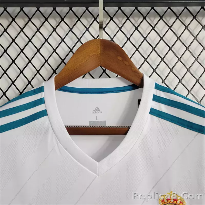 17-18 Real Madrid Home Retro Jersey Long Sleeve - detail