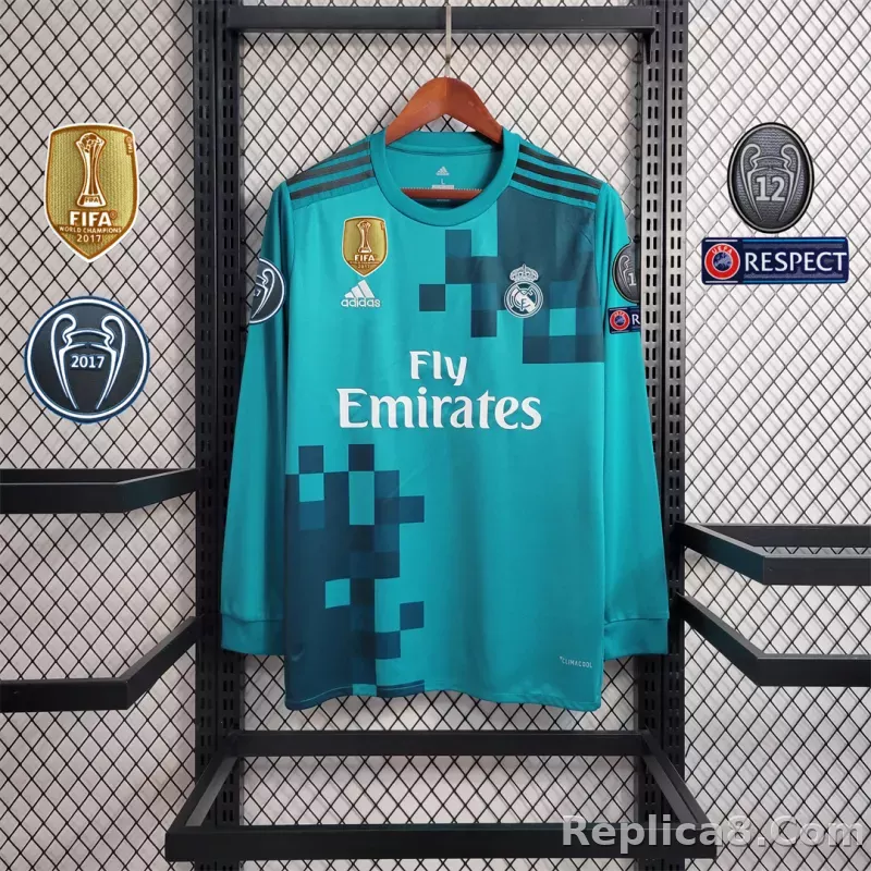 17-18 Real Madrid Third Away Retro Jersey Long Sleeve - detail