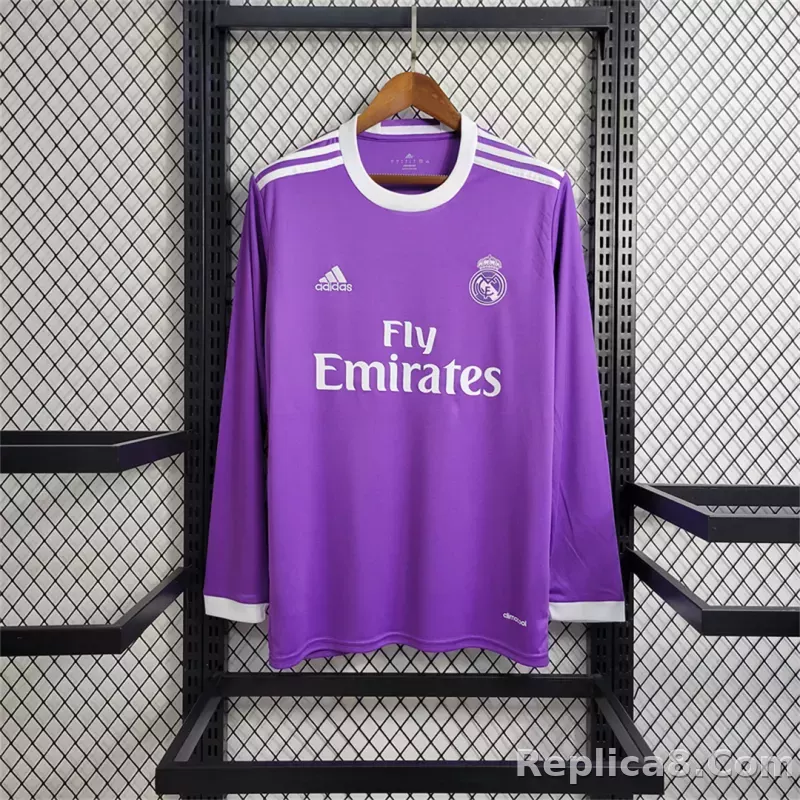 16-17 Real Madrid Away Retro Purple Jersey Long Sleeve