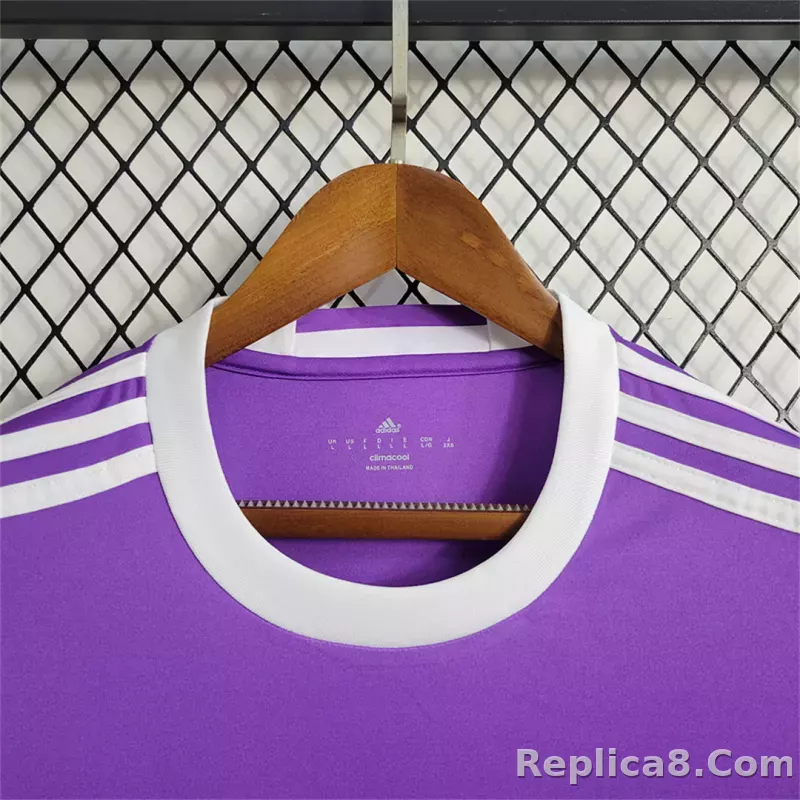 16-17 Real Madrid Away Retro Purple Jersey Long Sleeve - detail