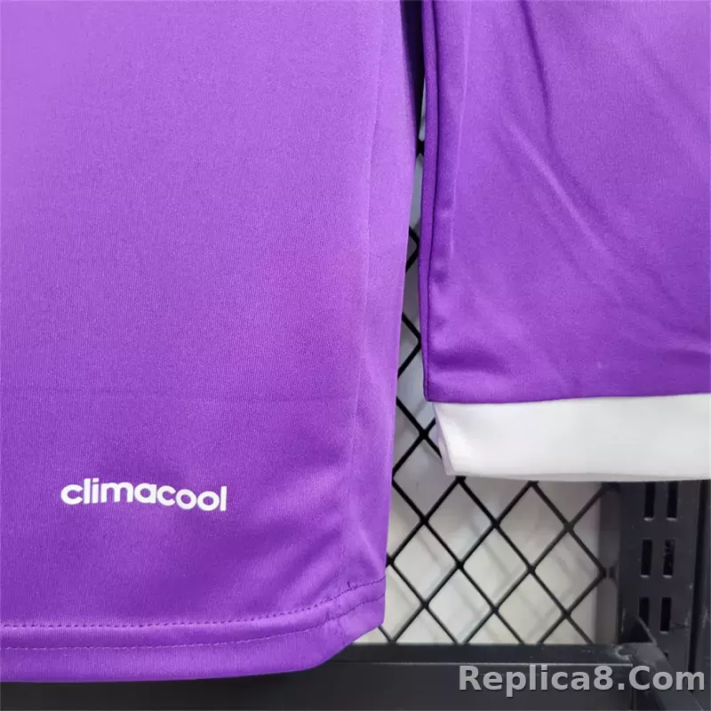 16-17 Real Madrid Away Retro Purple Jersey Long Sleeve - detail
