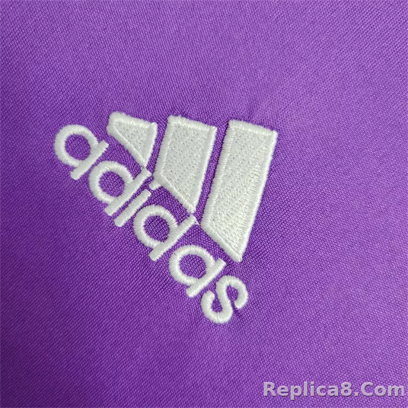 16-17 Real Madrid Away Retro Purple Jersey Long Sleeve - detail