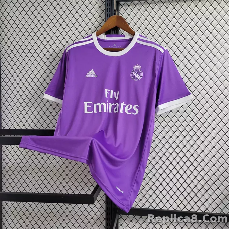 16-17 Real Madrid Away Retro Purple Jersey - detail