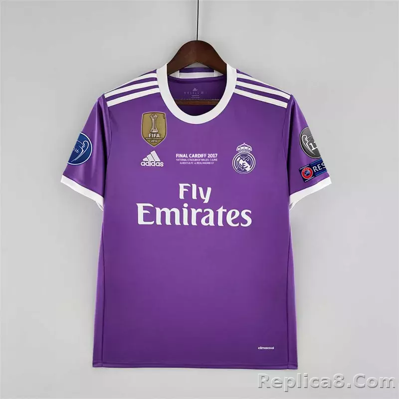 16-17 Real Madrid Away Retro Purple Jersey - detail