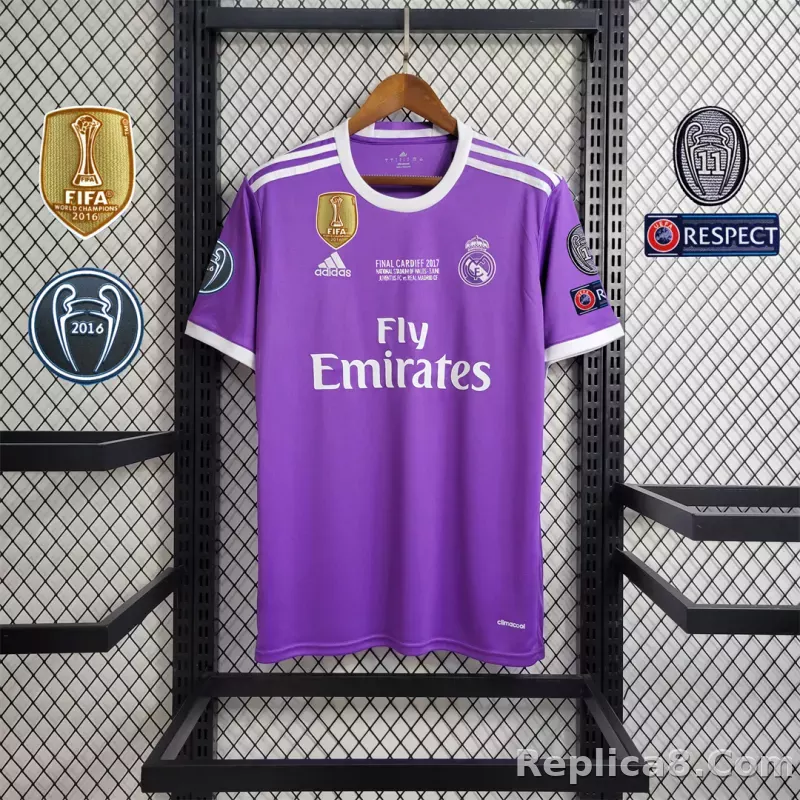 16-17 Real Madrid Away Retro Purple Jersey - detail