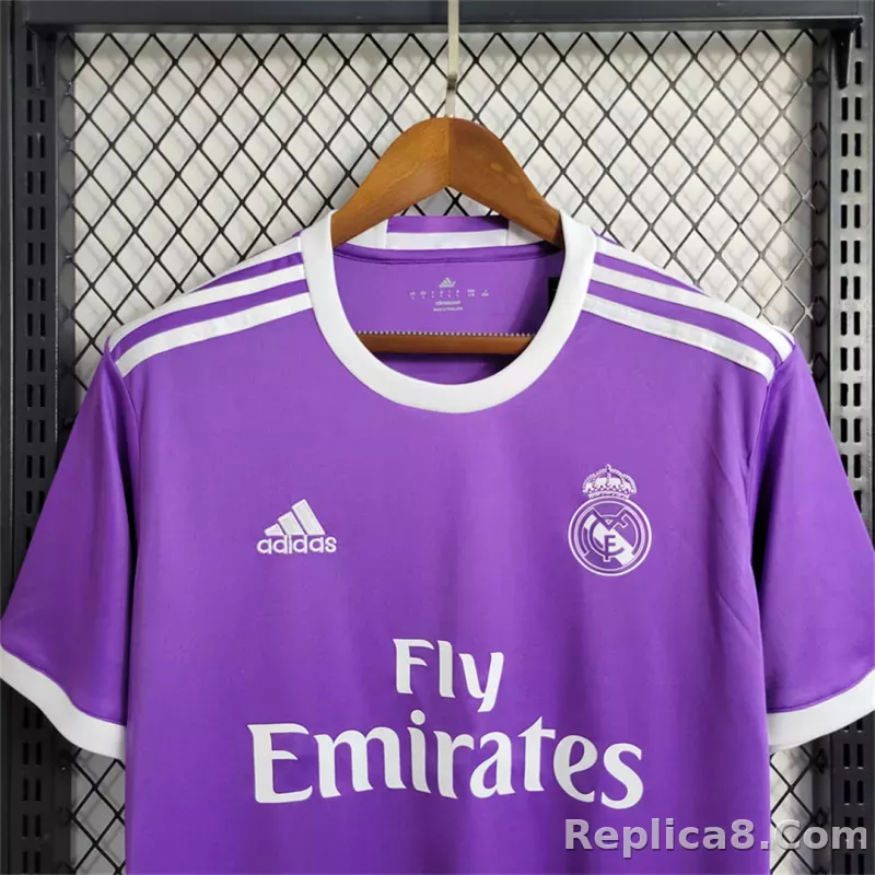 16-17 Real Madrid Away Retro Purple Jersey - detail