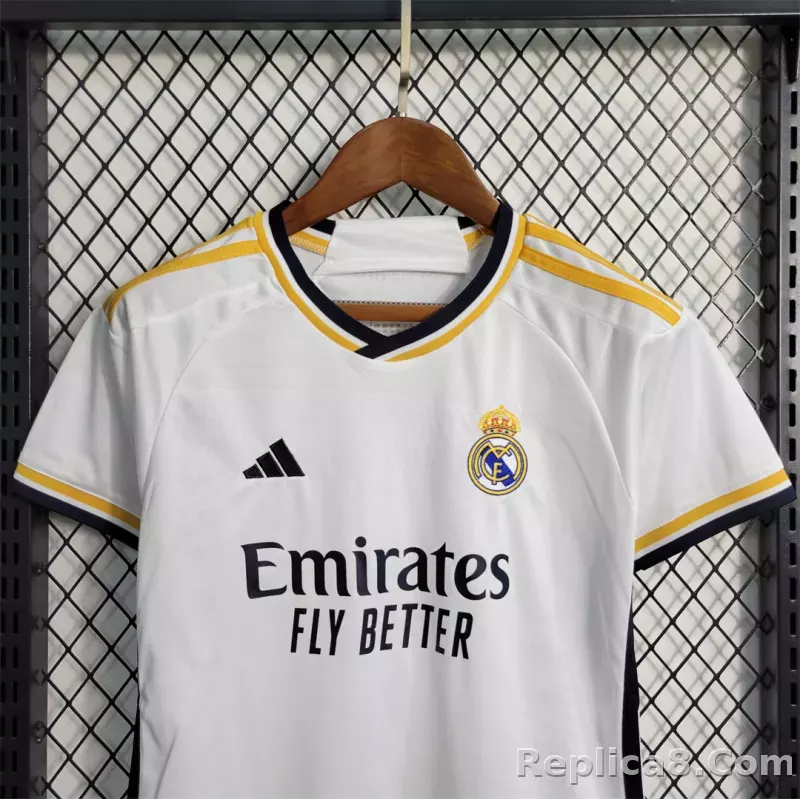 23-24 Real Madrid Home Kids Kit (Jersey+Shorts) - detail