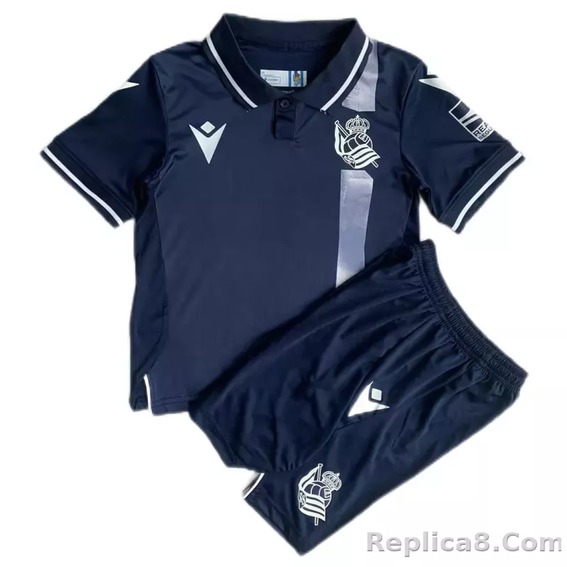 23-24 Real Sociedad Away Kids Kit Jersey+Shorts - detail