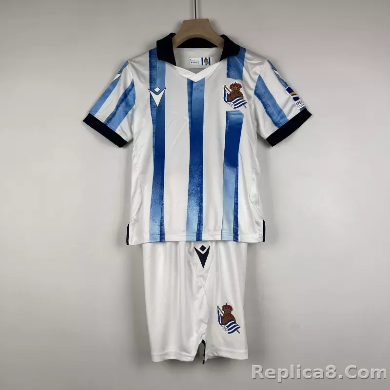 23-24 Real Sociedad Home Kids Kit Jersey+Shorts