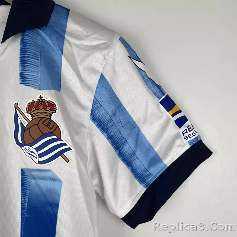 23-24 Real Sociedad Home Kids Kit Jersey+Shorts - detail