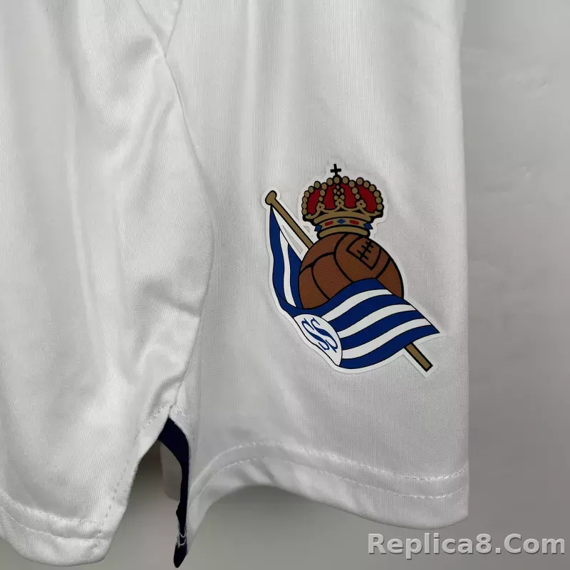 23-24 Real Sociedad Home Kids Kit Jersey+Shorts - detail
