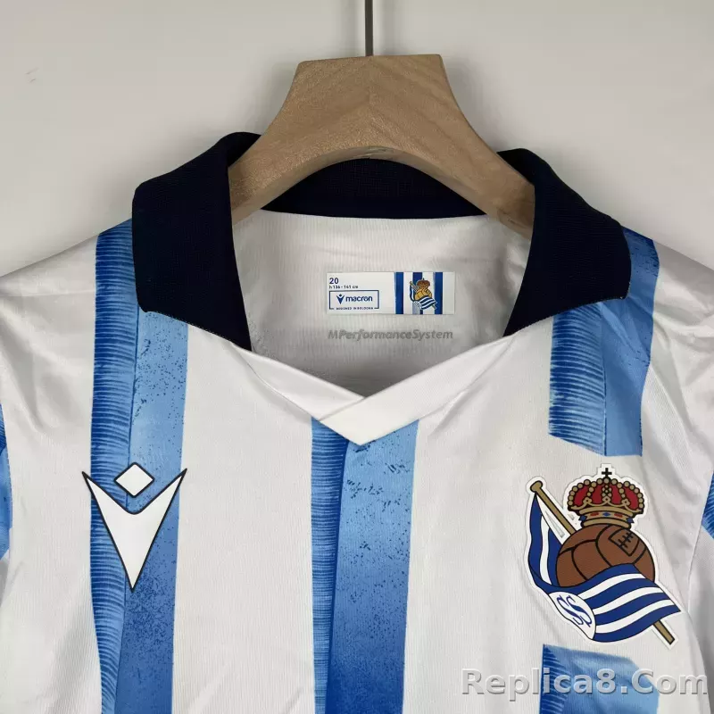 23-24 Real Sociedad Home Kids Kit Jersey+Shorts - detail