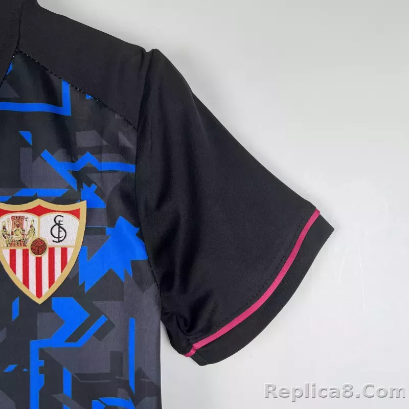 23-24 Sevilla  Third Away Kids Kit Jersey+Shorts - detail