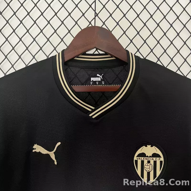 24-25 Valencia Black Football Jersey - detail