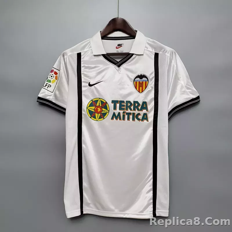 00-01 Valencia Home Retro Football Jersey