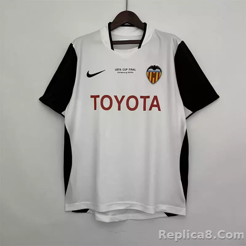 03-04 Valencia Home Retro Football Jersey