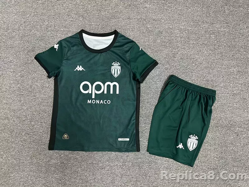 24-25  AS Monaco Away Kids kit Jerseys+Shorts