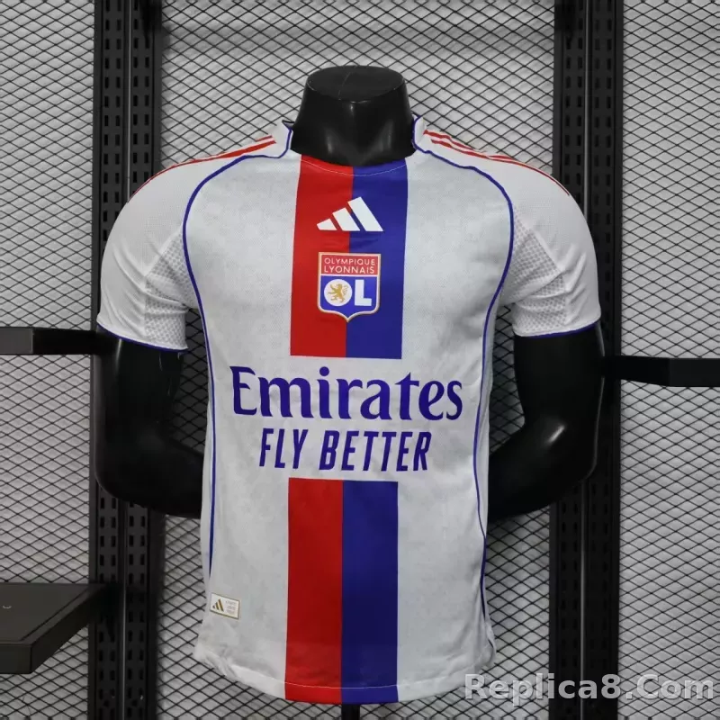25-26 Olympique Lyonnais Home Soccer Jersey Player Version