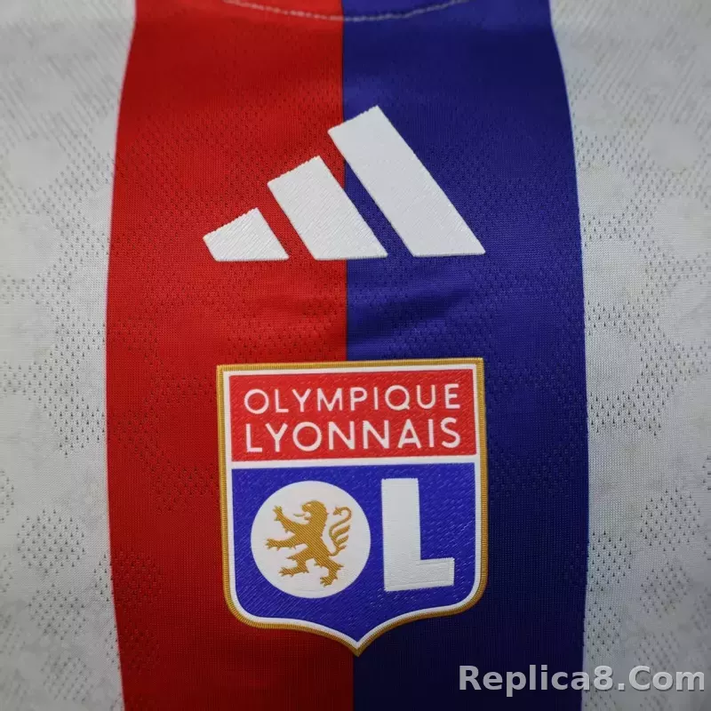 25-26 Olympique Lyonnais Home Soccer Jersey Player Version - detail