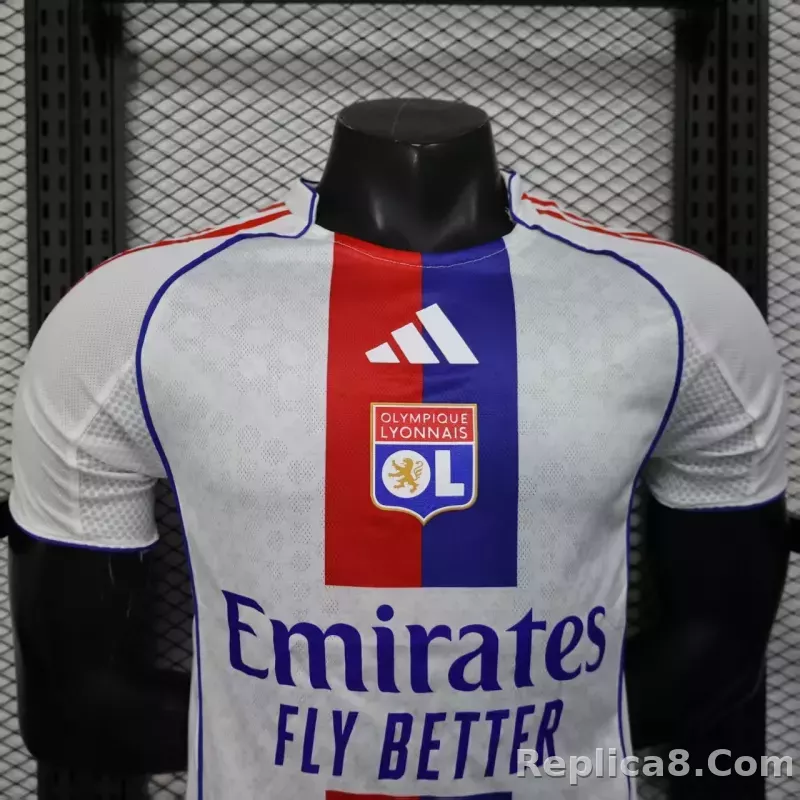 25-26 Olympique Lyonnais Home Soccer Jersey Player Version - detail