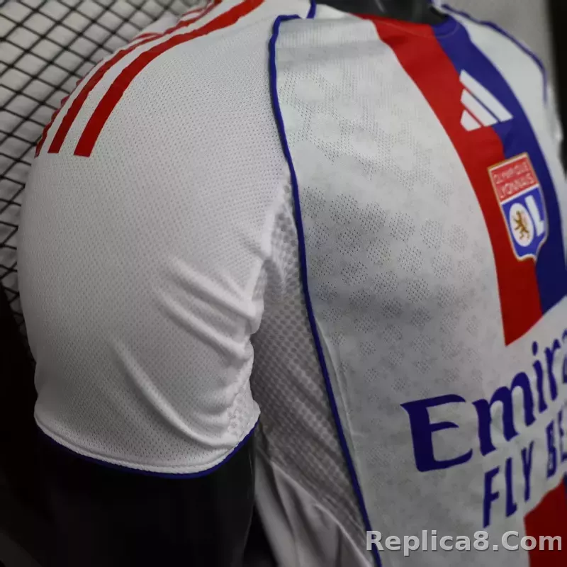 25-26 Olympique Lyonnais Home Soccer Jersey Player Version - detail