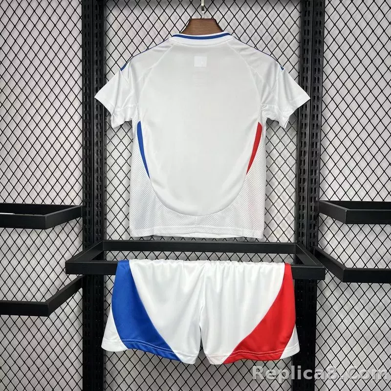24-25 Olympique Lyonnais Home Kids Kit Jersey+Shorts - detail