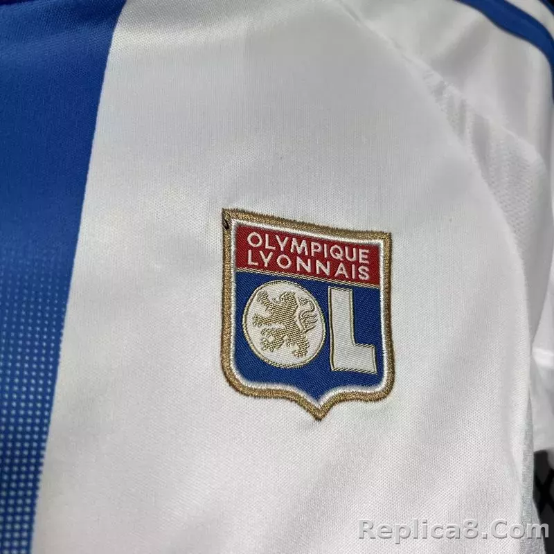 24-25 Olympique Lyonnais Home Kids Kit Jersey+Shorts - detail