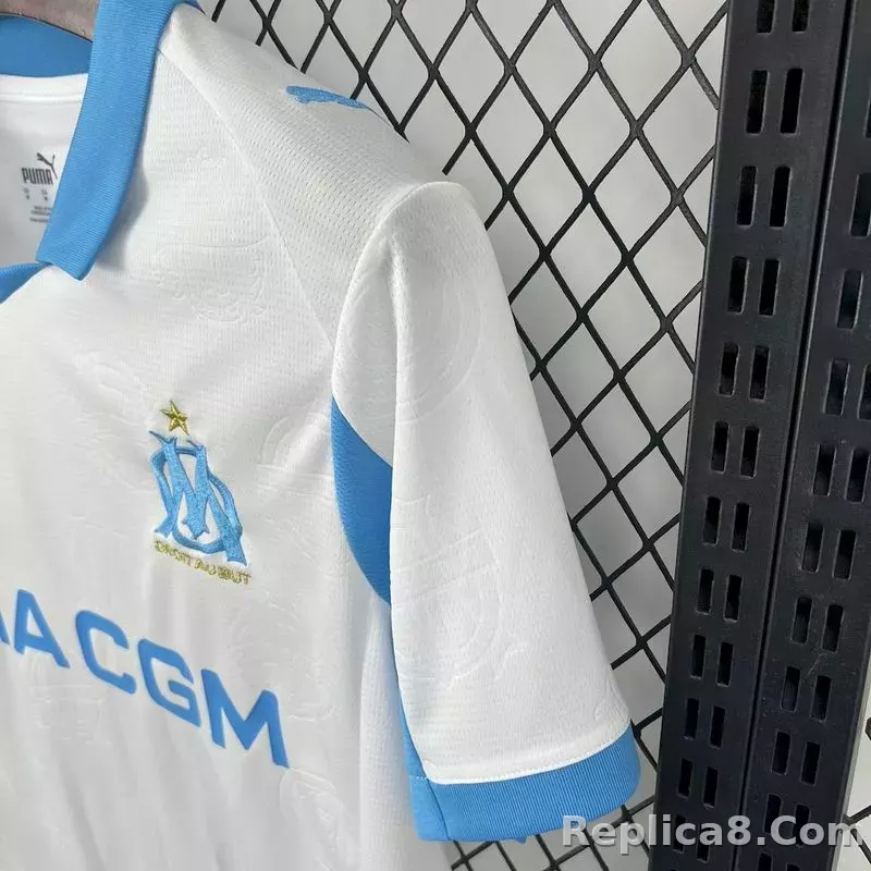 25-26 Marseilles Home Soccer Jersey - detail