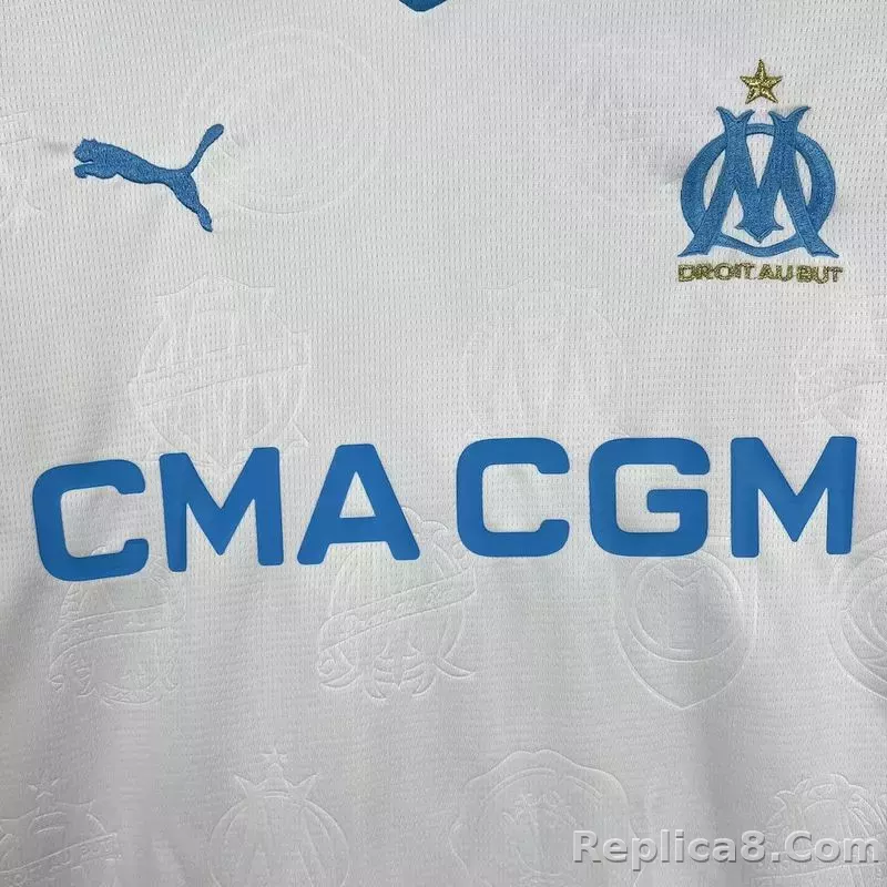25-26 Marseilles Home Soccer Jersey - detail